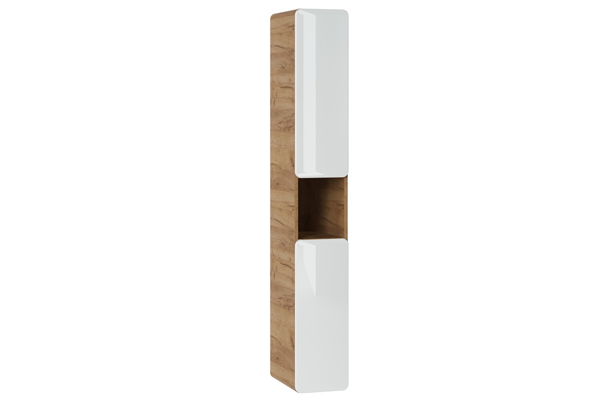 Vysoká koupelnová skříňka Aruba 800 - 35 cm - bílý lesk / dub craft Skříňka lazienkowa aruba 