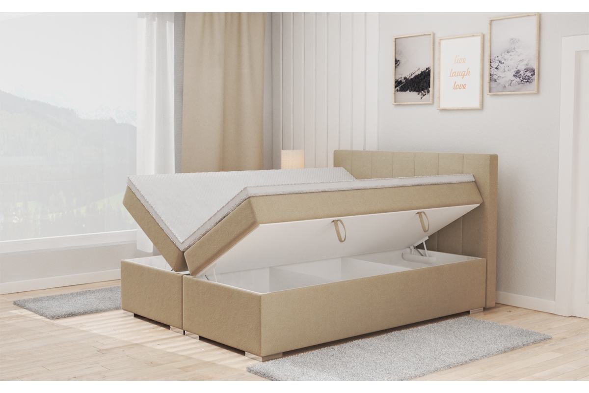 Boxspring postel Bolres 140 x 200 postel s ložní kontejnery