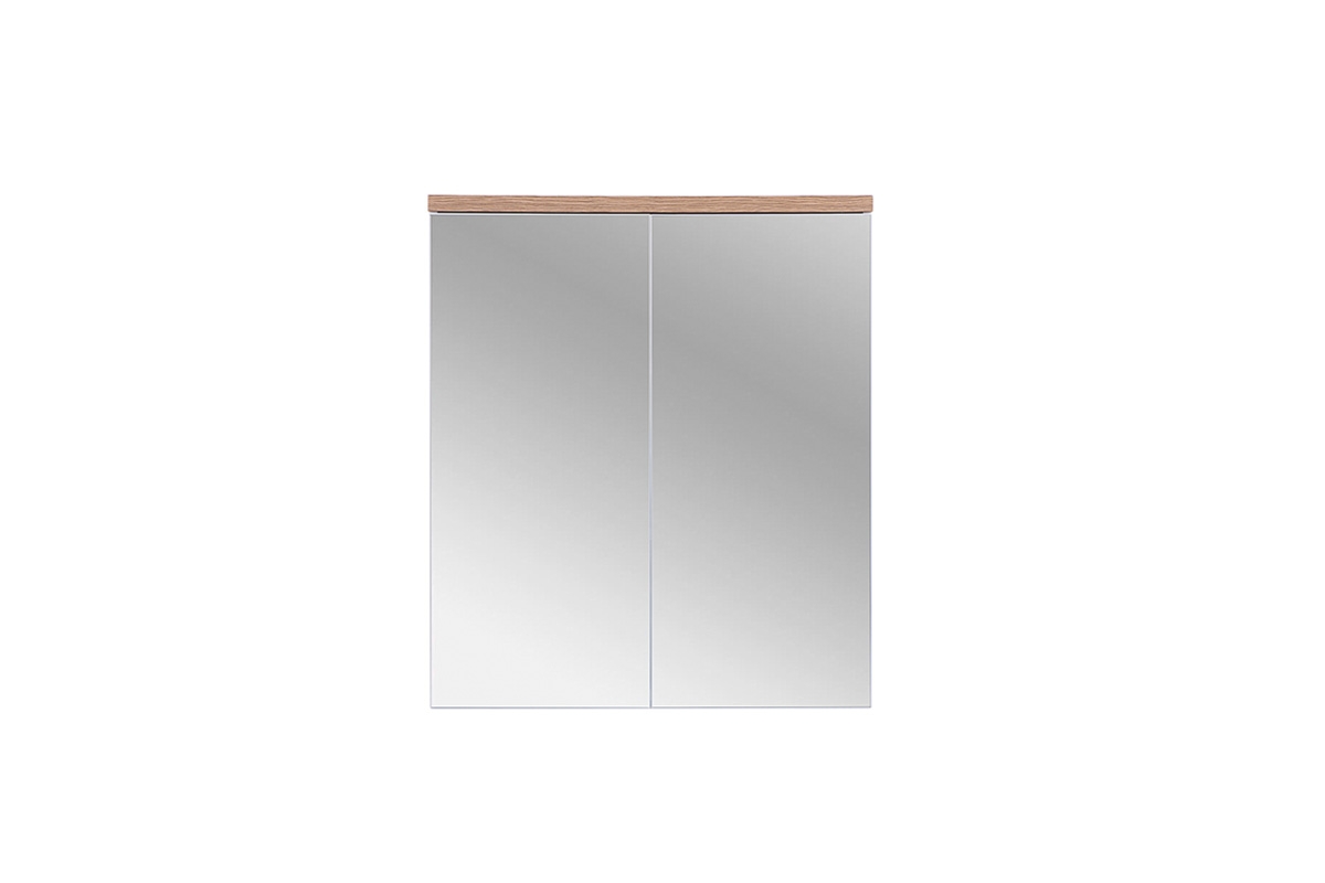 Skrinka z zrkadlom Bali White 840-60 cm - Dub wotan / biely mat  Skrinka z zrkadlom Bali White 840-60 cm - Dub wotan / biely mat 