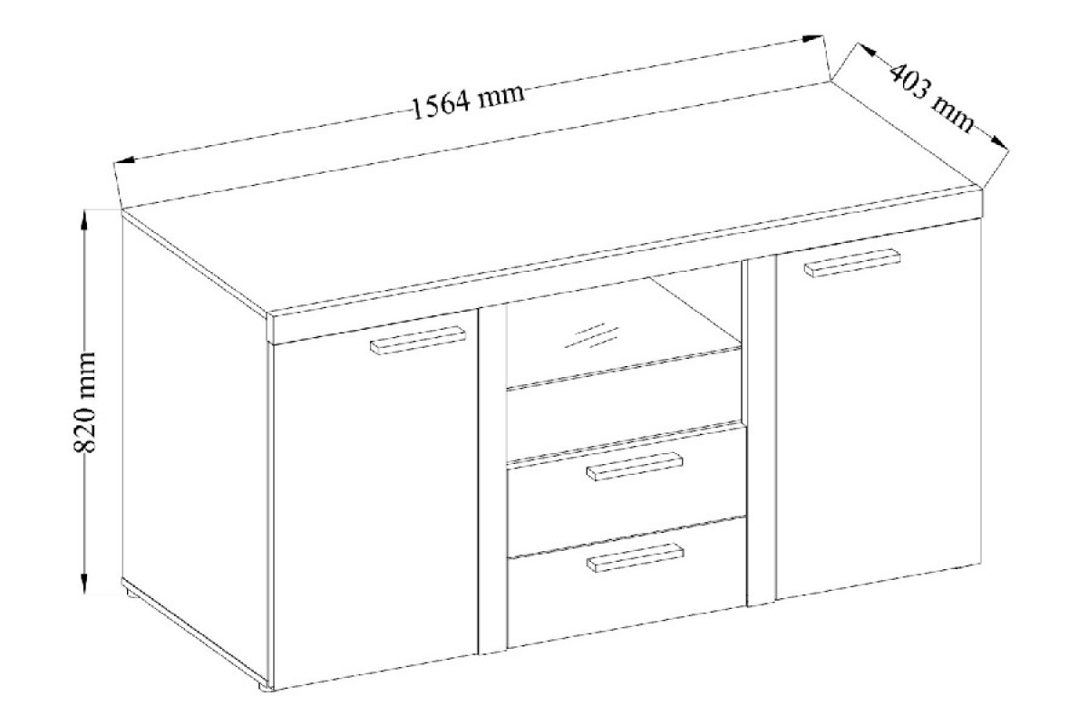 Komplet Rumba XL - Bílý mat schéma nábytku