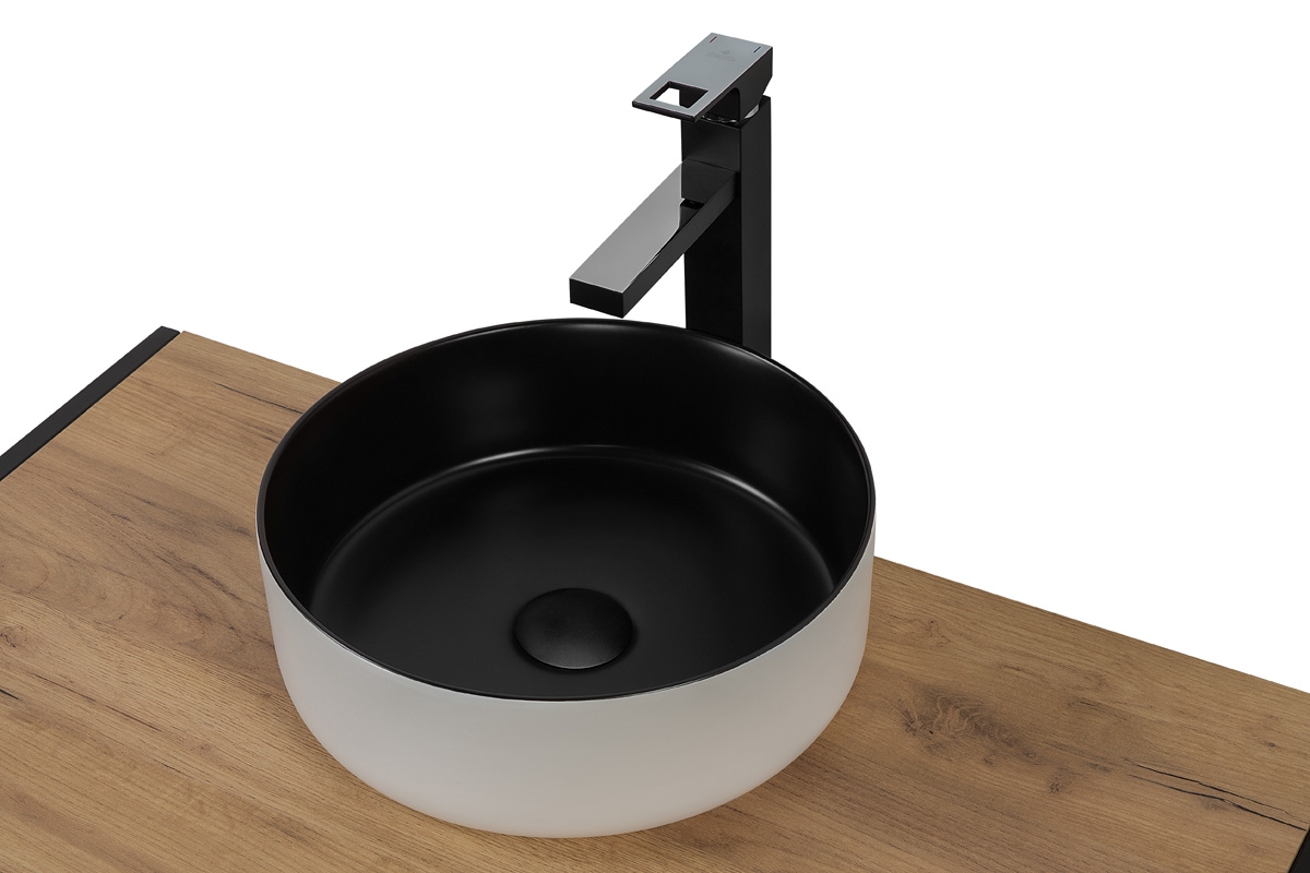 Keramické umývadlo na dosku Simple UM-6259  Umývadlo ceramiczna na dosku Simple 8 WHITE/BLACK - vizualizácia 