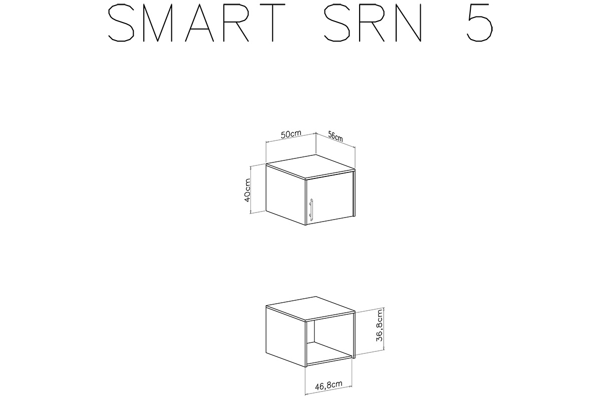 Extensie SRN5 Smart Extensie de dulap Smart SRN5 - Alb lux / Stejar sonoma - diagramă