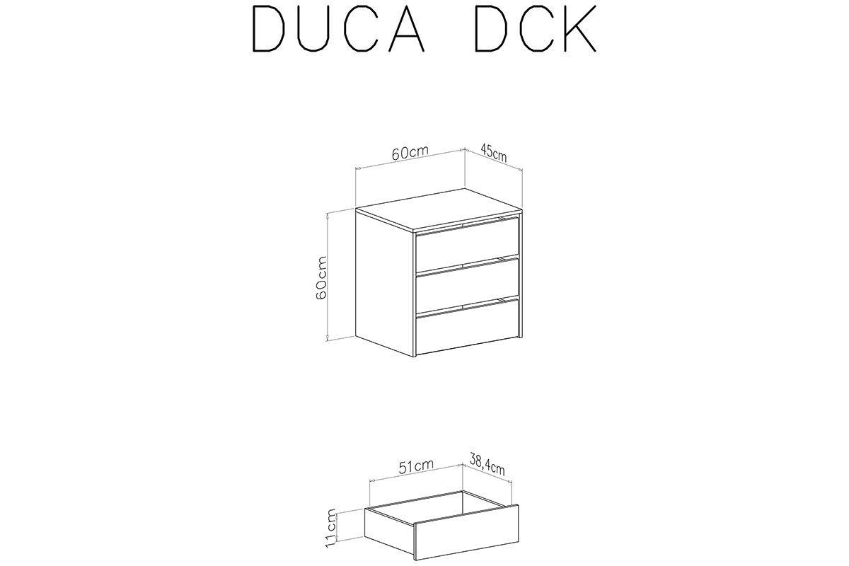 Úložný priestor do szaf Duca - Biely Úložný priestor do szaf Duca - Biely - Farba Biely - schemat