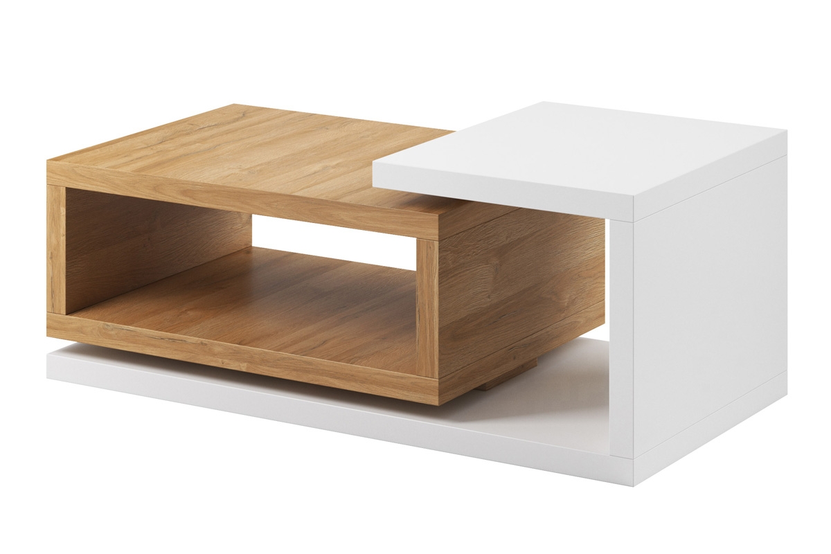 Konferenční stolek Bota 97 - 120 cm - bílá / dub grandson ława prostokątna