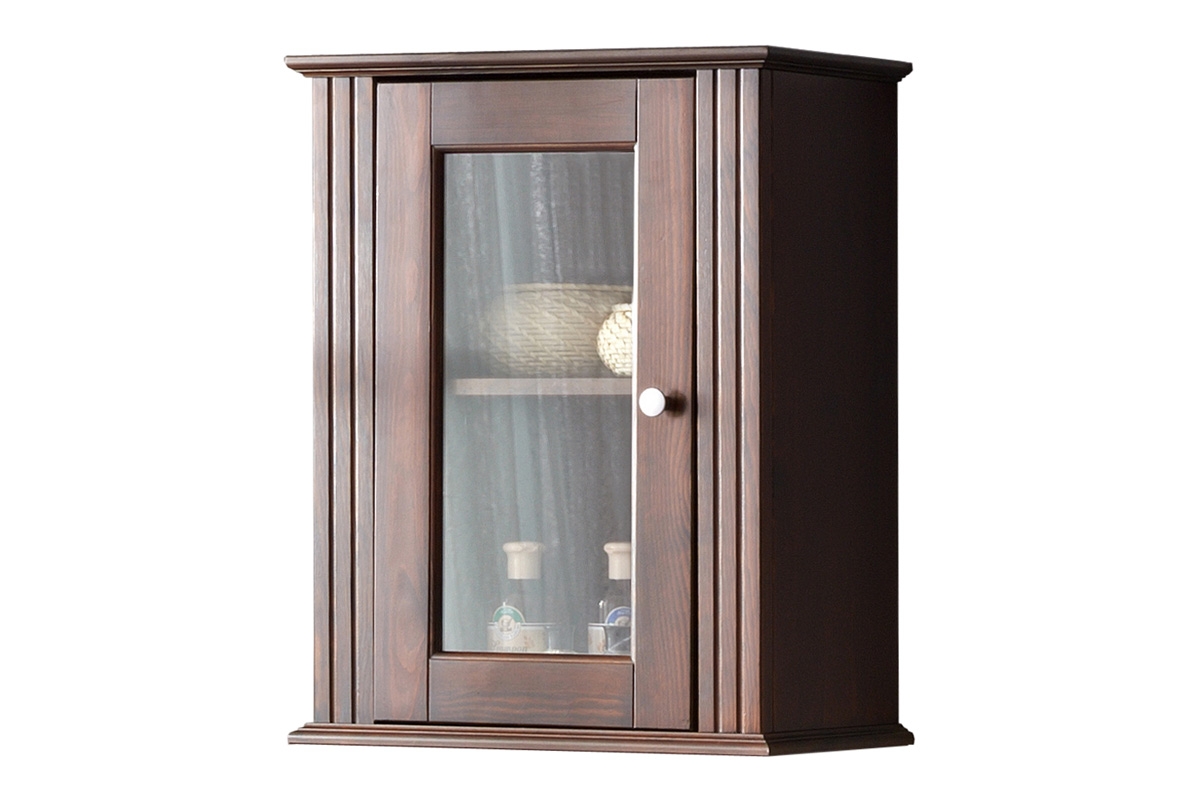 Komplet nábytku do koupelny Retro - 65 cm Skříňka dřevěná s prosklenou přední částí