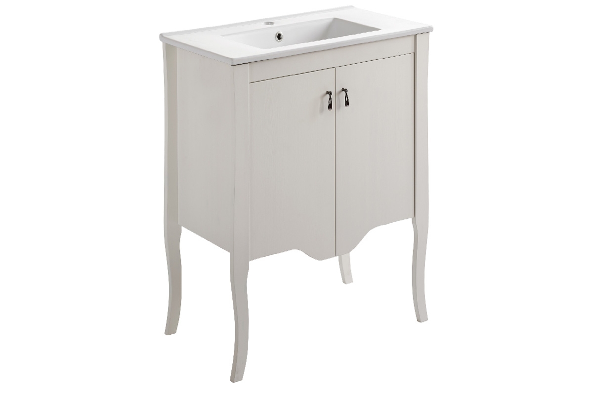 Komplet nábytku do kúpeľnech Drevenéch Elisabeth - 60 cm Skrinka S umývadlom w farbe bielym 