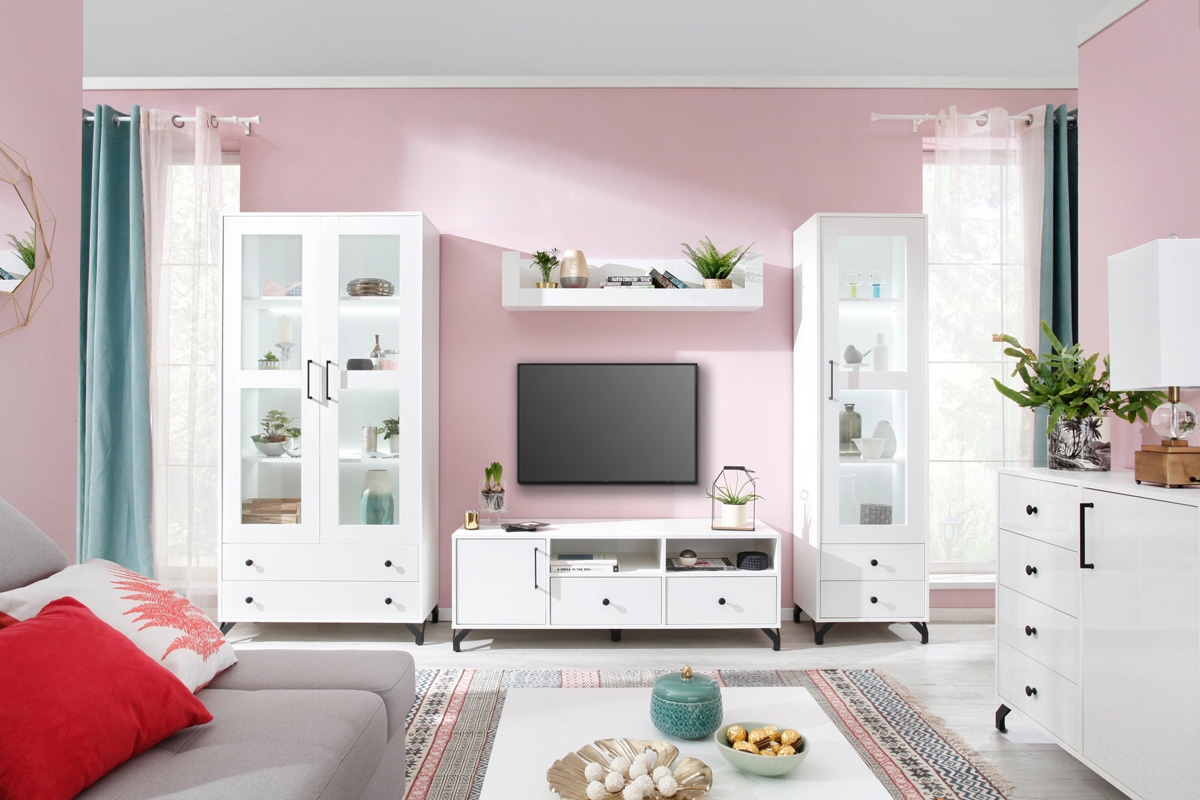 Komplet nábytku Bergen A - Biely Biely Komplet do obývačky alebo izby
