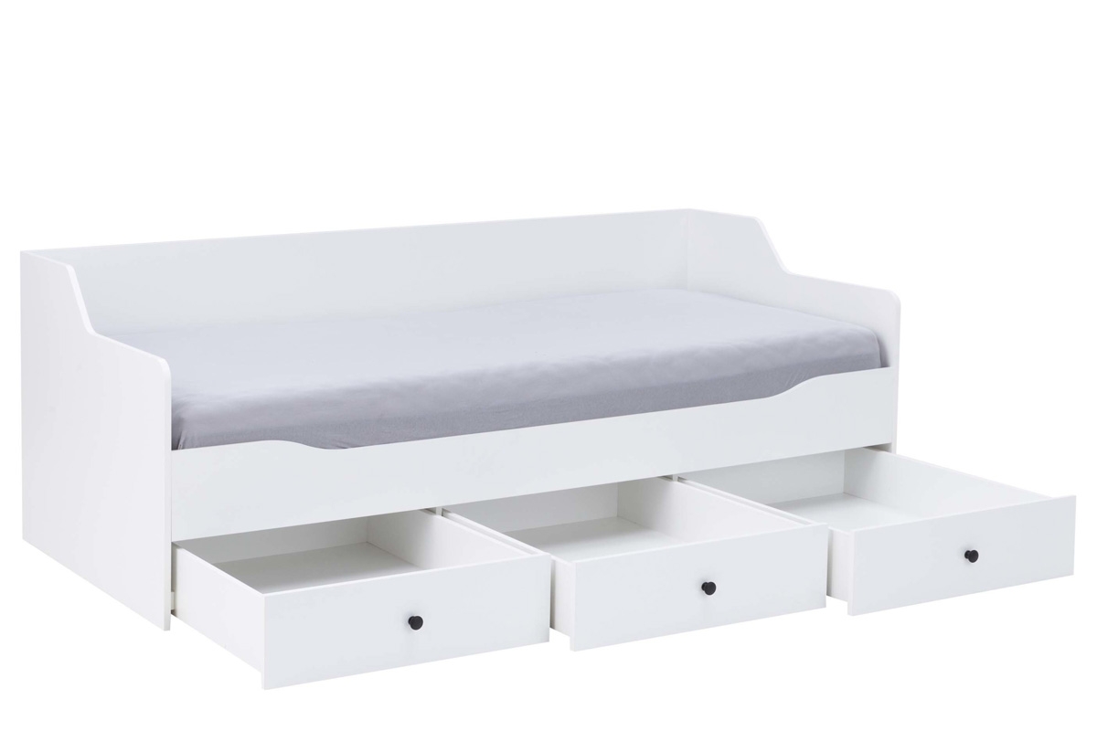 Komplet nábytku mládežnického Bergen C - Bílý komfortní postel