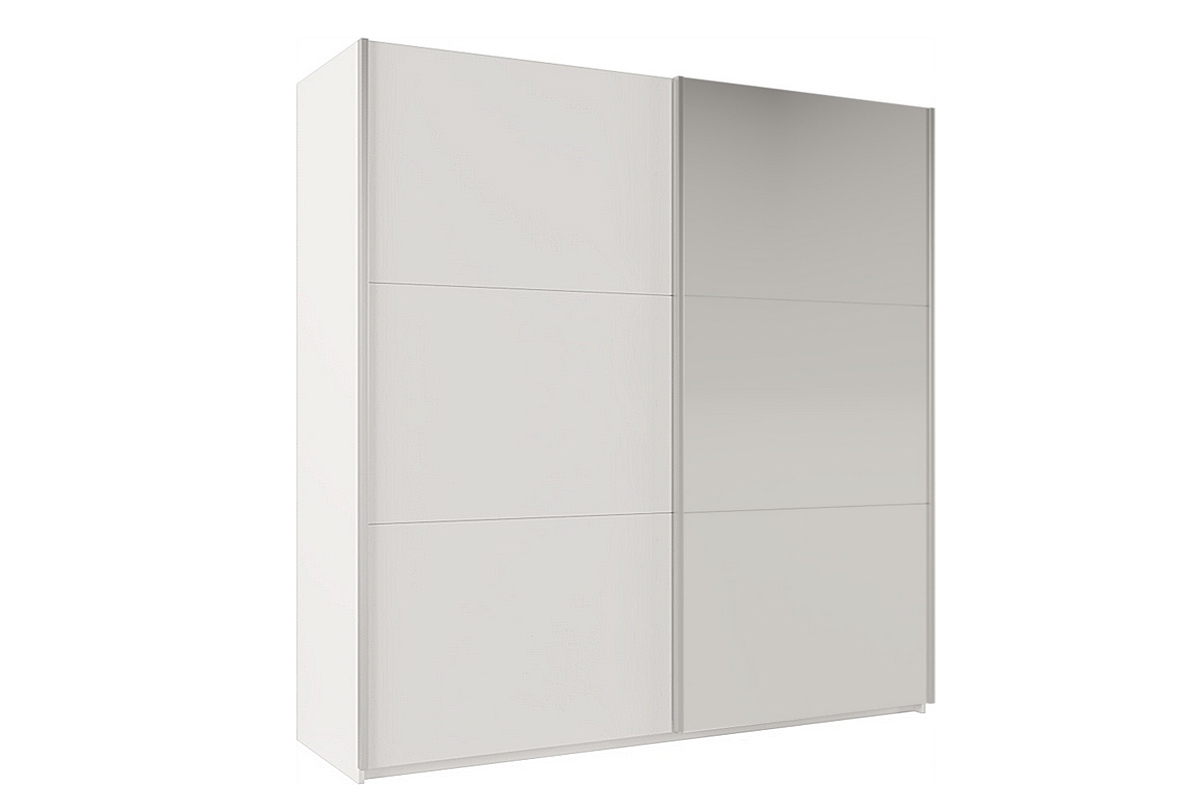 Skříň s posuvnými dveřmi se zrcadlem Rodos 225 cm - Bílá Bílá Skříň na ubrania 