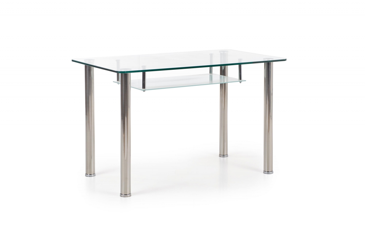 Stůl Cristal - bezbarvý / mléčný stůl do jídelny