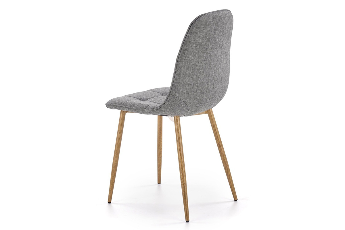 K316 szék - hamuszürke / mézes tölgyfa szék kárpitozott K316 - hamu / dab méz