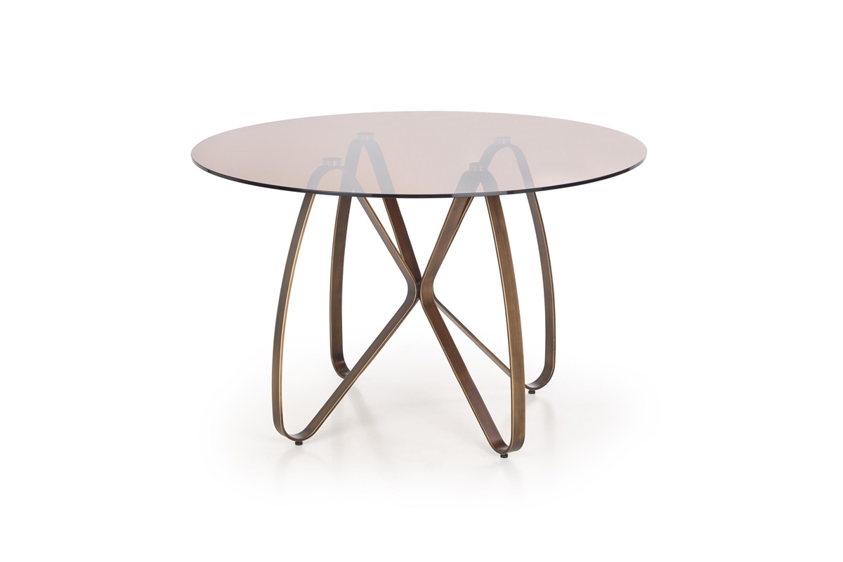 stôl Lungo - zlaté antický / Hnedý nowoczesny Stôl 