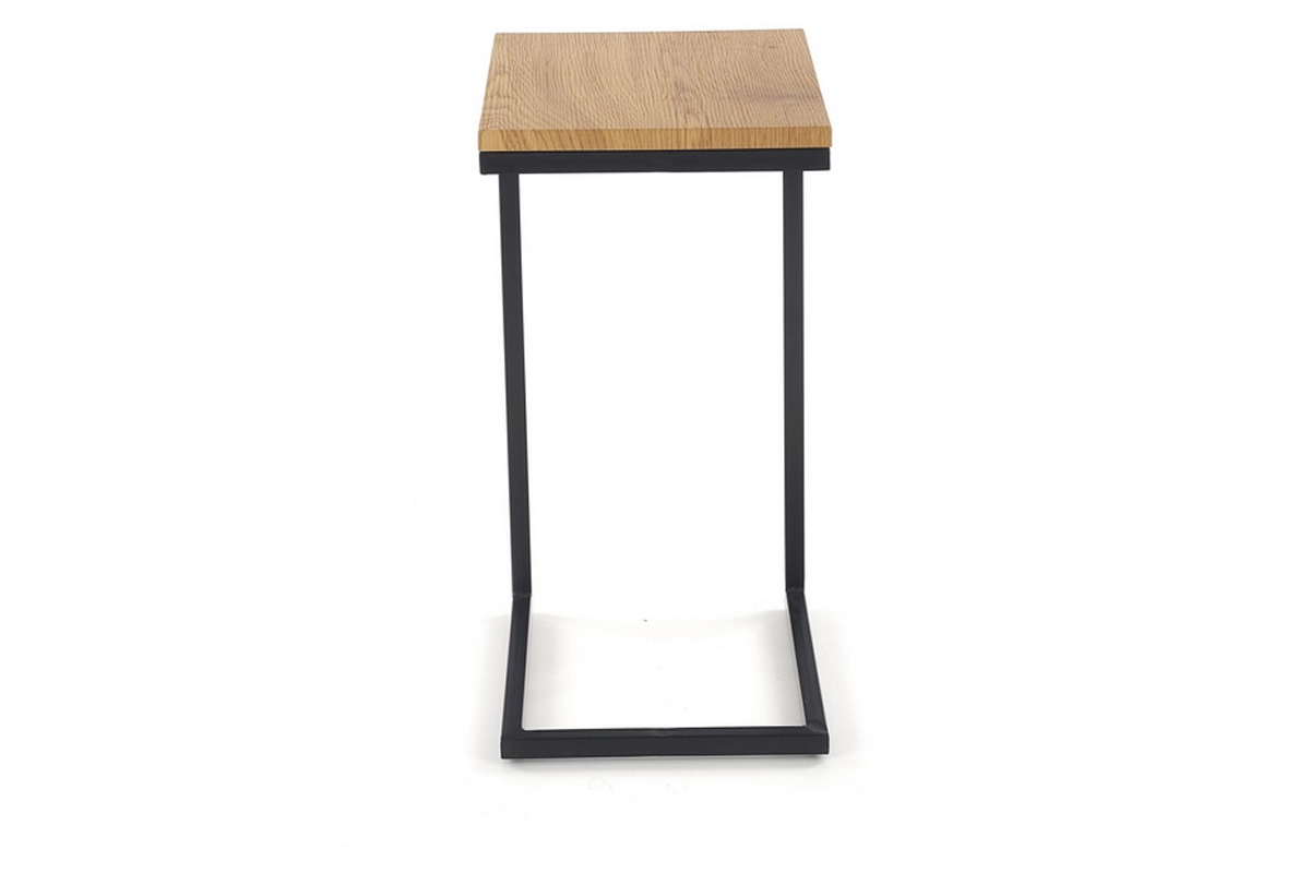 NISA dohányzóasztal, felépítés - fekete, lap - sárga tölgyfa moderní Konferenční stolek 