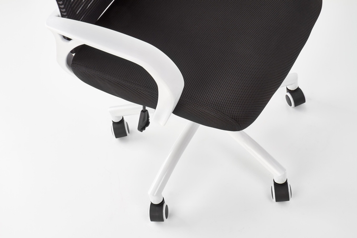 Socket irodai szék - fehér / fekete Kancelářske křeslo z podlokietnikami