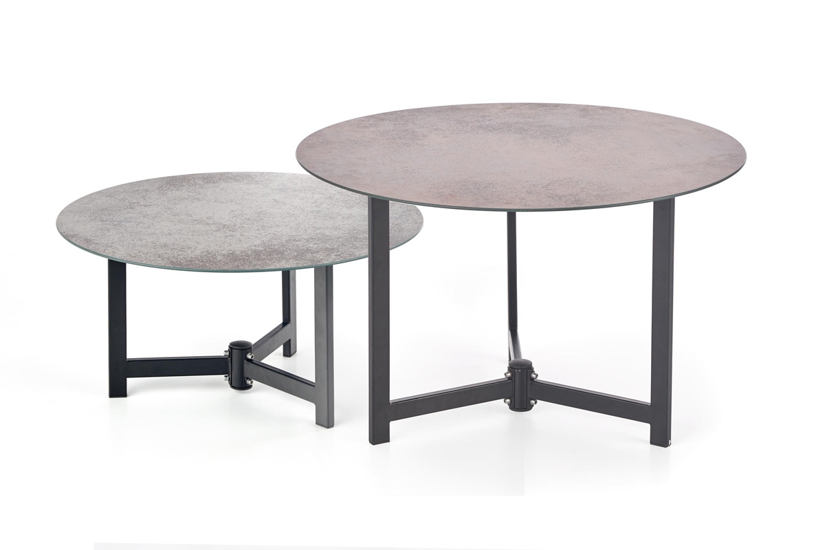 Komplet dvou konferenčních stolů TWINS - Grafitový/barna/Fekete Komplet dvou konferenčních stolů TWINS - Grafitový/barna/Fekete