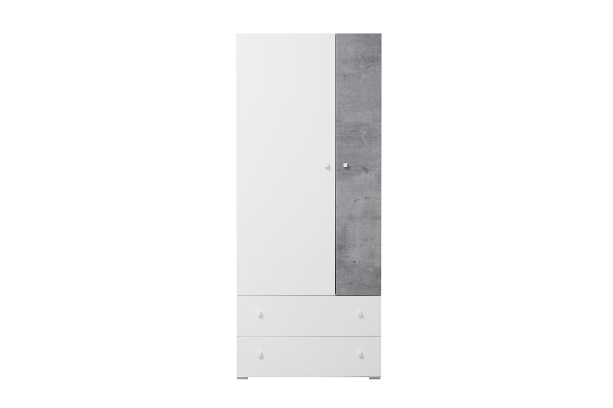Sigma SI3 B/J szekrény - lux fehér / beton szürke Skříň moderní mládežnická