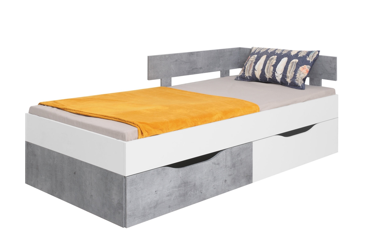 Detská posteľ Sigma SI15 L/P - Biely lux / betón Detská posteľ