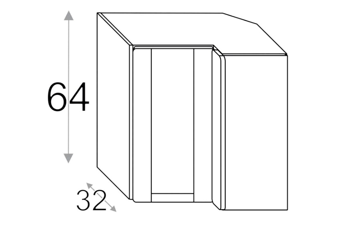 OLIVIA SOFT WRP70x40/64 - Skříňka závěsná rohová (64) Skříňka závěsná rohová