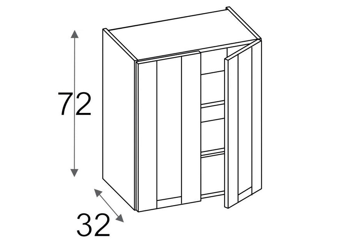 OLIVIA SOFT WW80 - Vitrínová Skříňka závěsná (72) dvoudveřová skříňka závěsná 