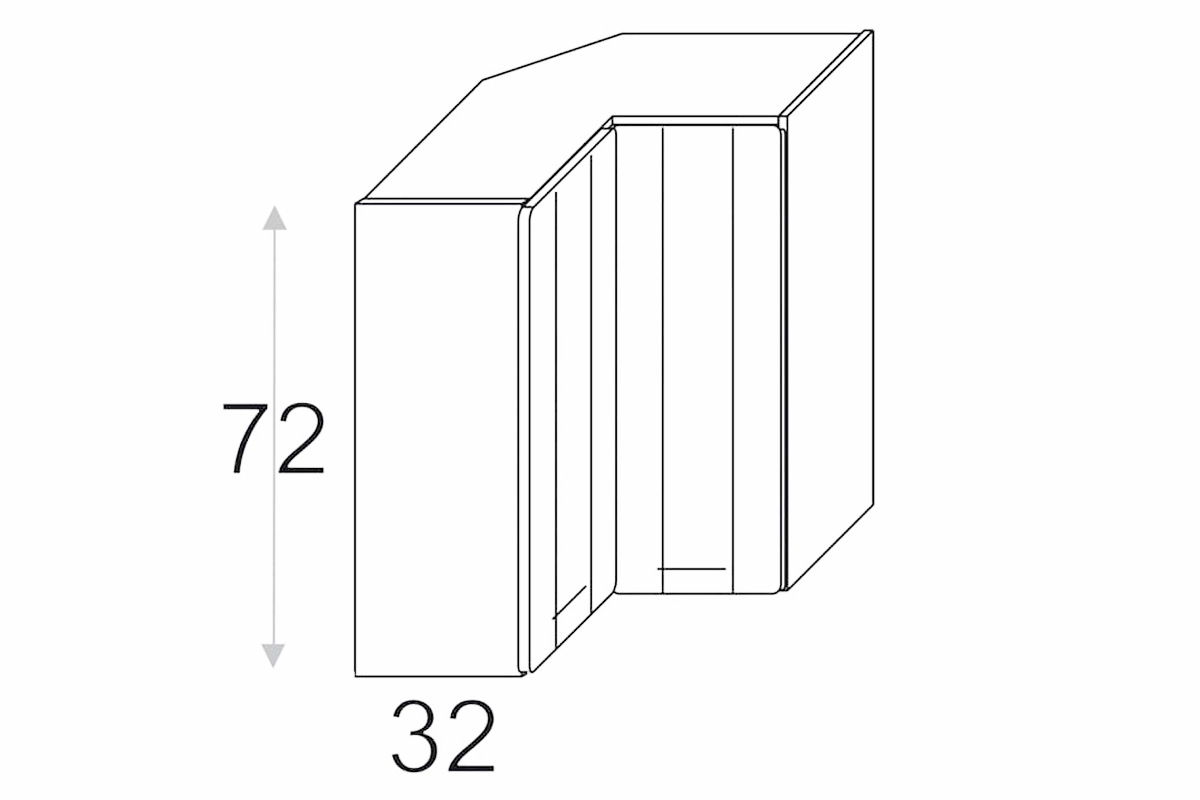 OLIVIA SOFT WRP60 - Skříňka závěsná rohová (72) skříňka rohová