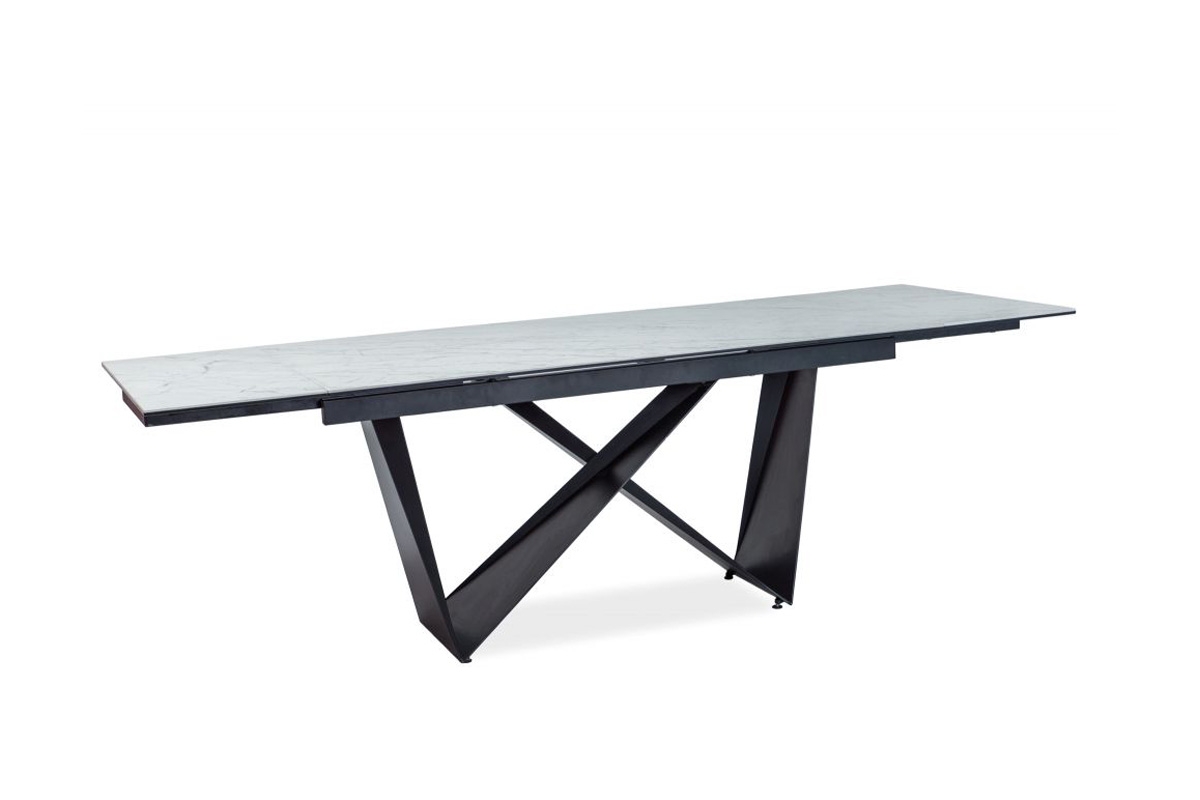 Rozkladací stôl Cavalli II - Biely mramor/Čierny Rozkládací stôl 