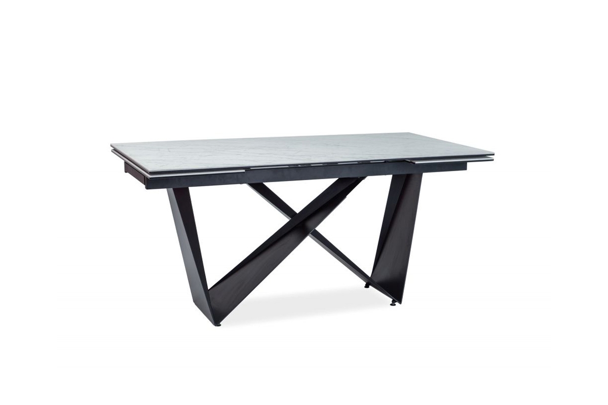 Stůl rozkládací Cavalli II - Bílý mramor/Černý moderní Stůl 