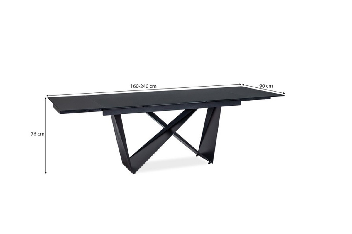 stôl rozkládací Cavalli I - čierny mat  Stôl do jedálne 