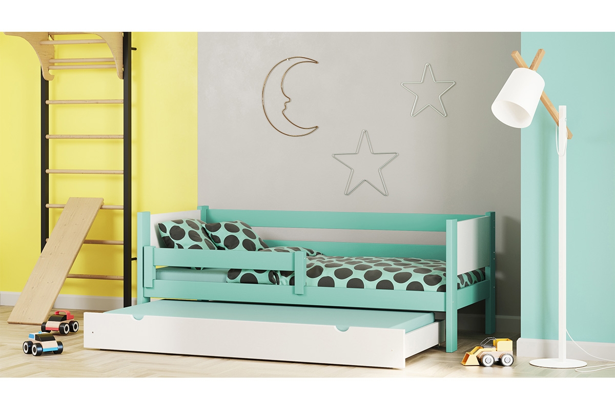 Dětská postel Denis přízemní výsuvná postel přízemní, dřevěná nízká