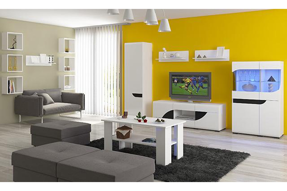 TV skrinka Bryza BRTV-2C 900 - biely lesk Biely nábytok do obývačky