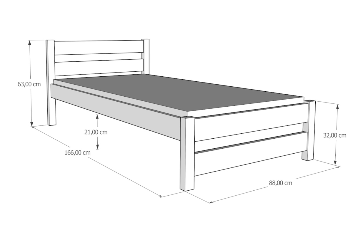 Dětská dřevěná postel Ola Drevená detská posteľ Ola - Rozměry 160x80