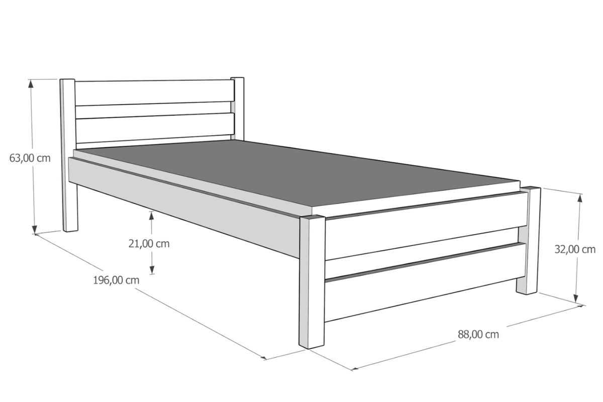 Dětská dřevěná postel Ola Drevená detská posteľ Ola - Rozměry 190x80