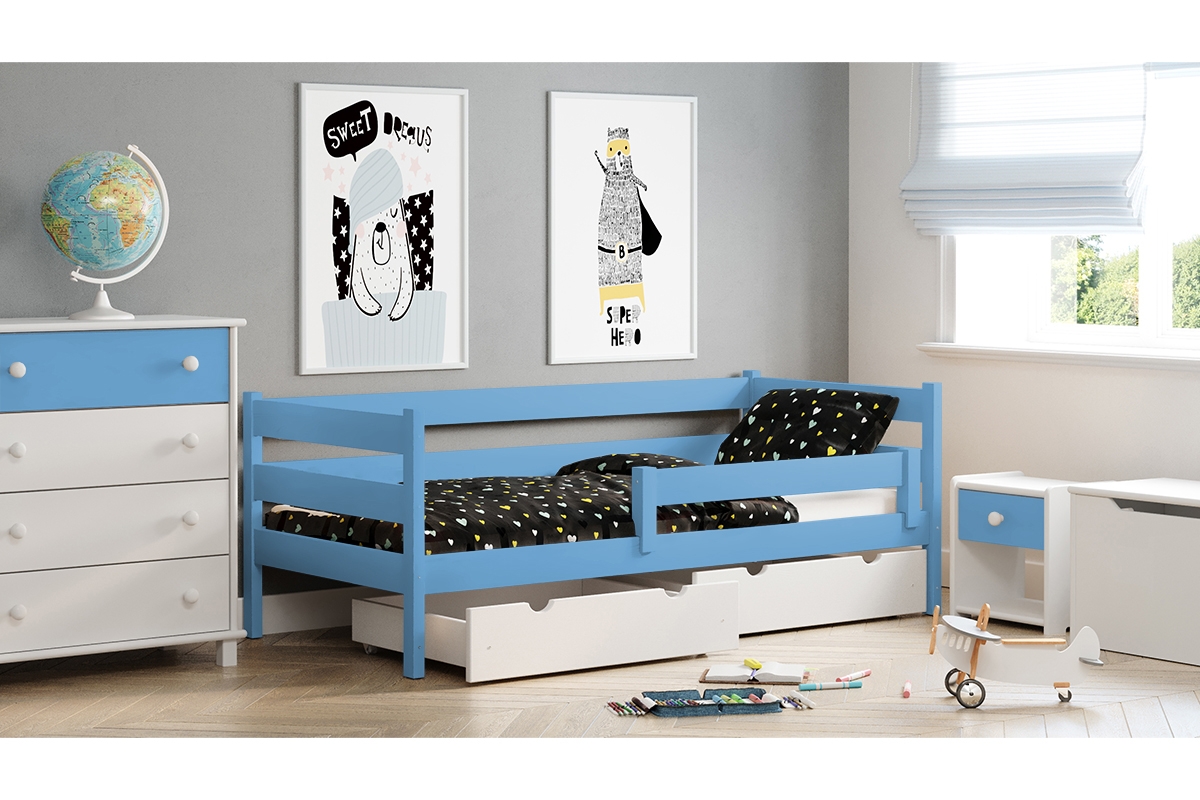 Dětská dřevěná postel Ola II Modrá postel dětská dřevěná