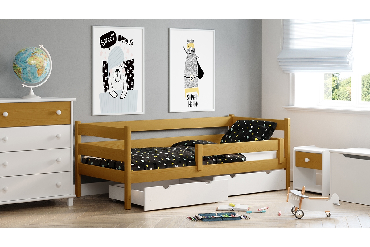 Dětská dřevěná postel Ola II postel dětská v barevném odstínu olše