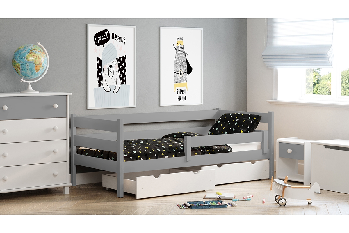 Dětská dřevěná postel Ola II šedá postel dětská dřevěná