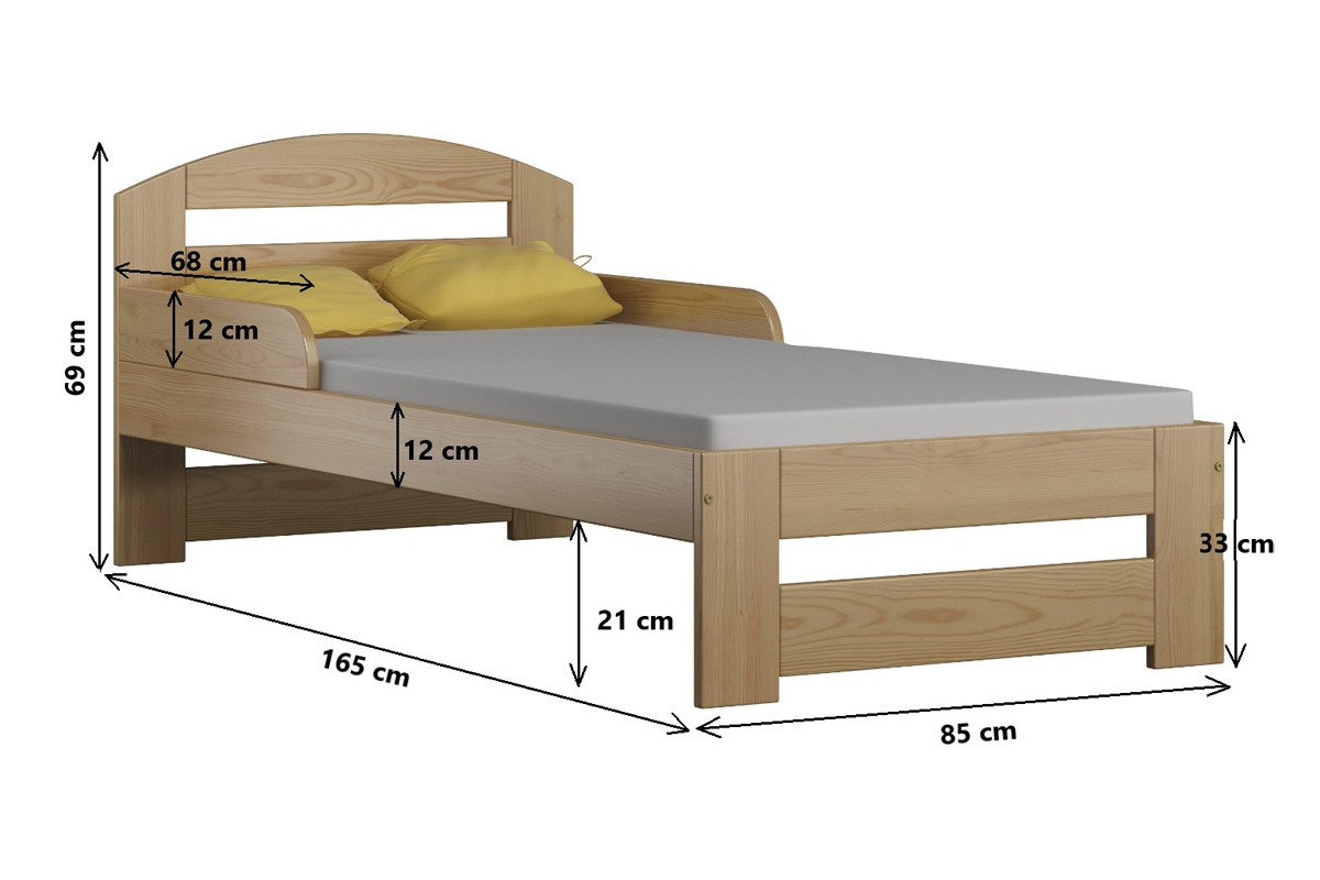Drevená detská posteľ Wiki II Rozmery