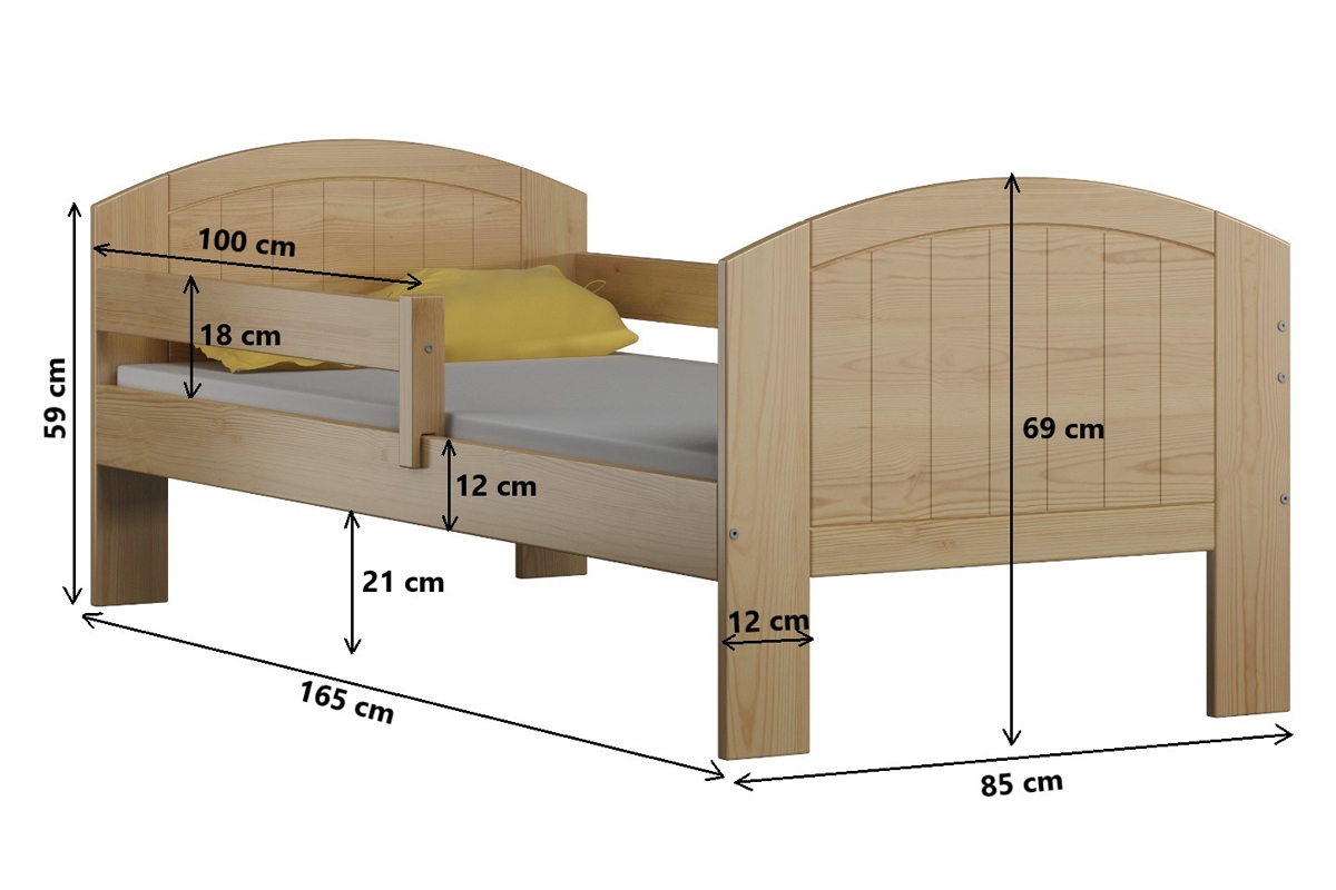 Detská drevená posteľ  Holi Drevená posteľ s opierkou 