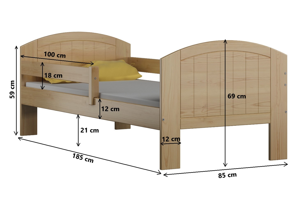 Detská drevená posteľ  Holi Rozmery 180x80