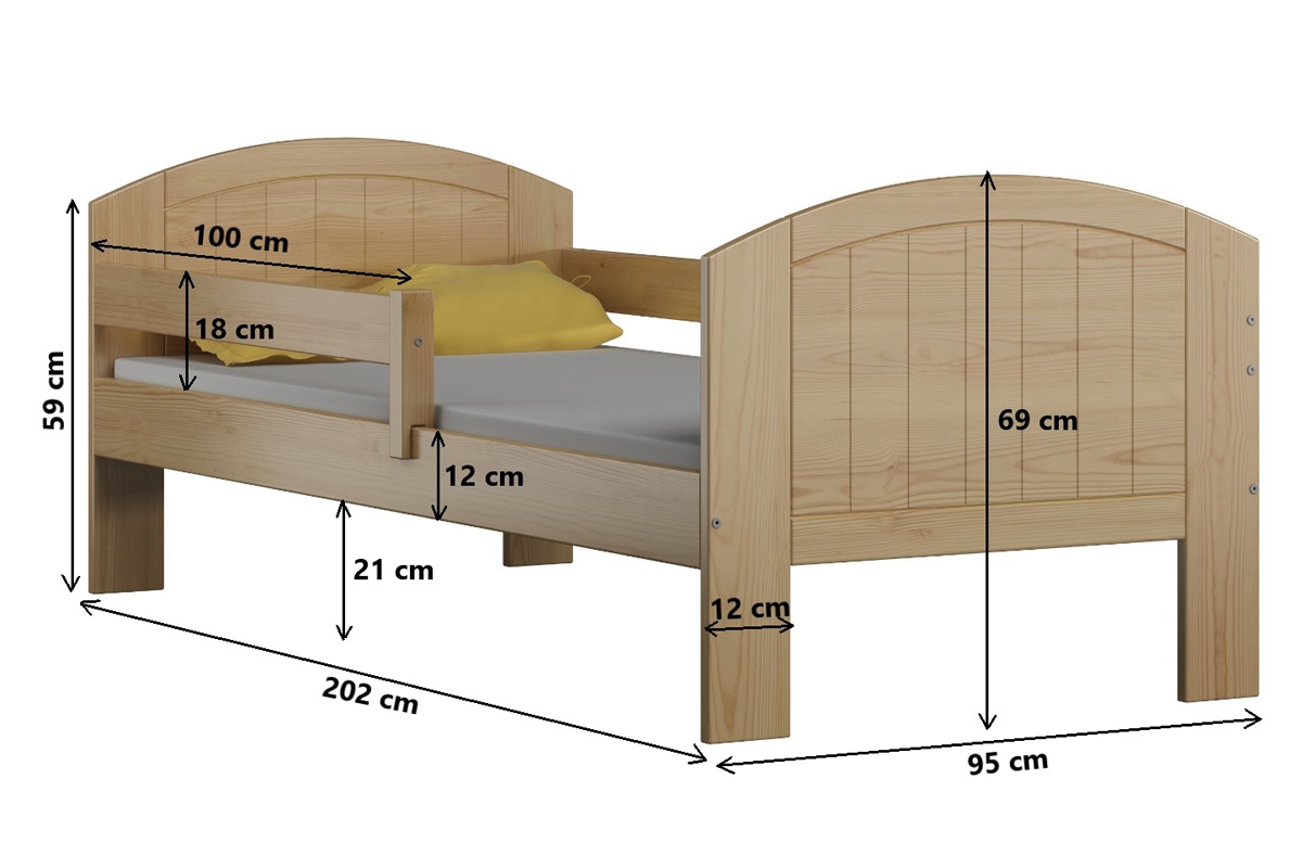 Detská drevená posteľ  Holi Rozmery 200x90