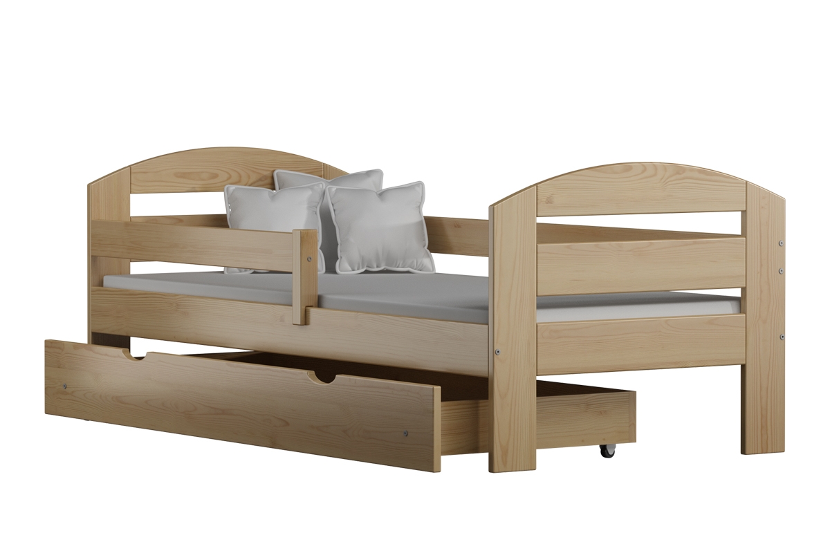 Dřevěná dětská postel Wiola postel s dlouhou zábranou