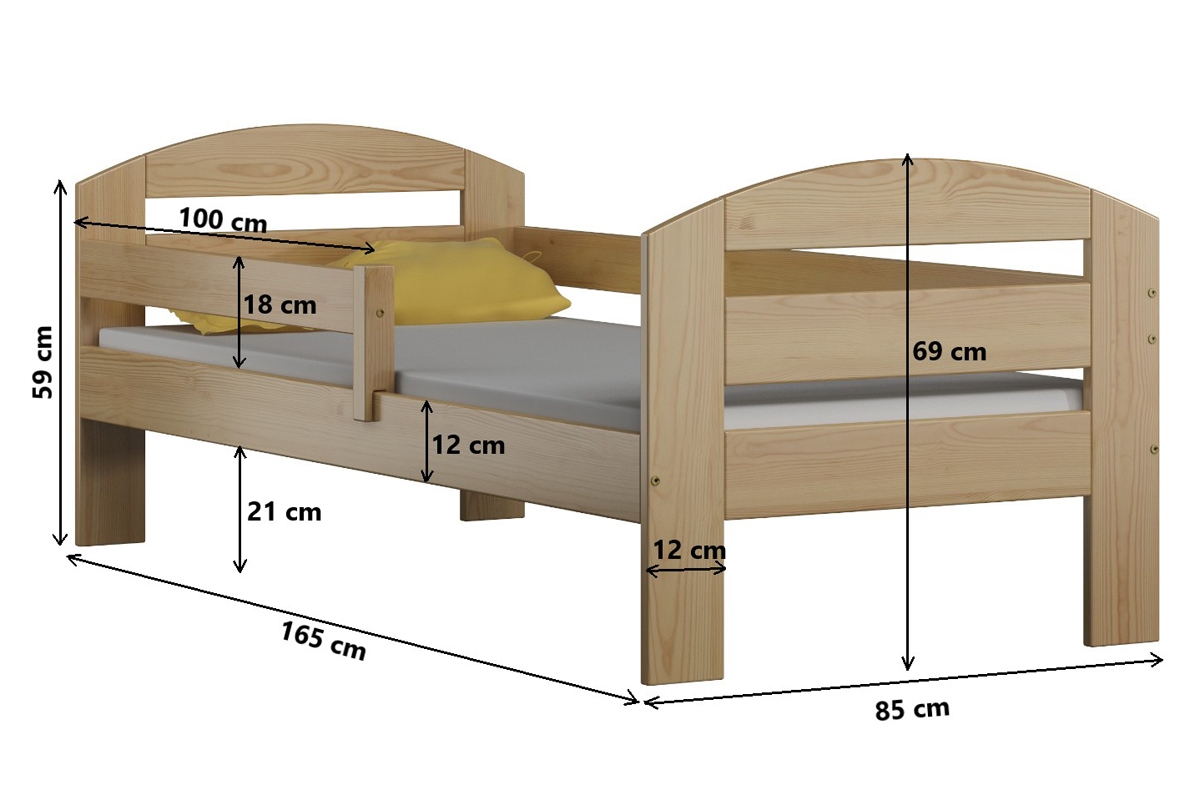 Dřevěná dětská postel Wiola komfortní postel