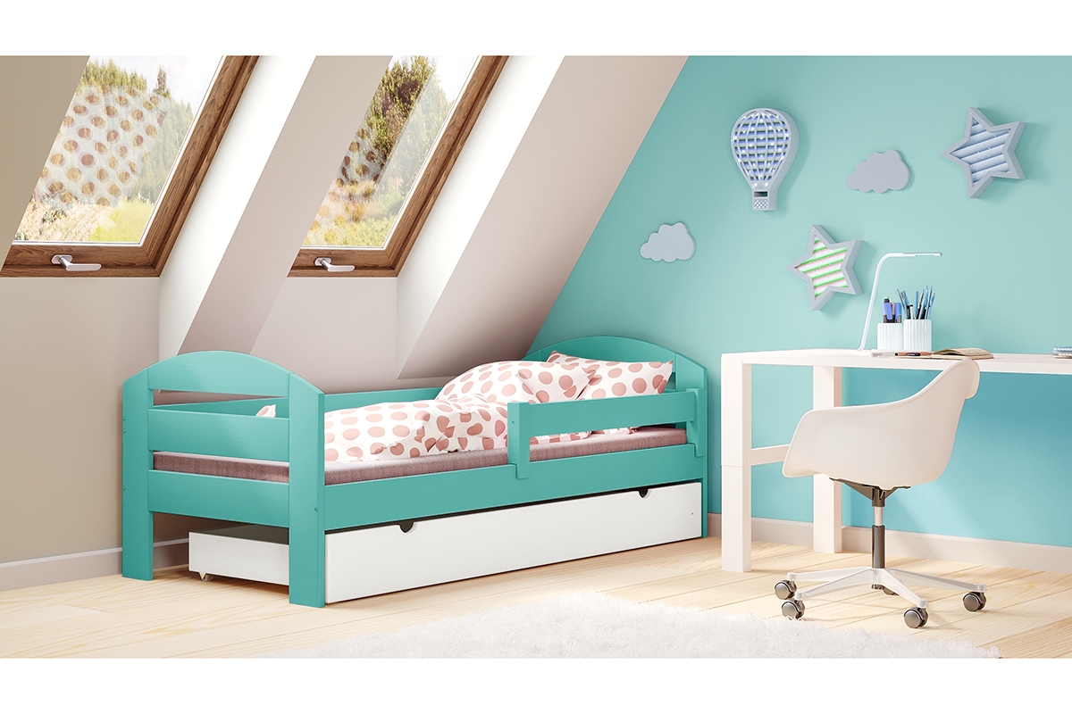 Dřevěná dětská postel Wiola mietowe Dětská postel