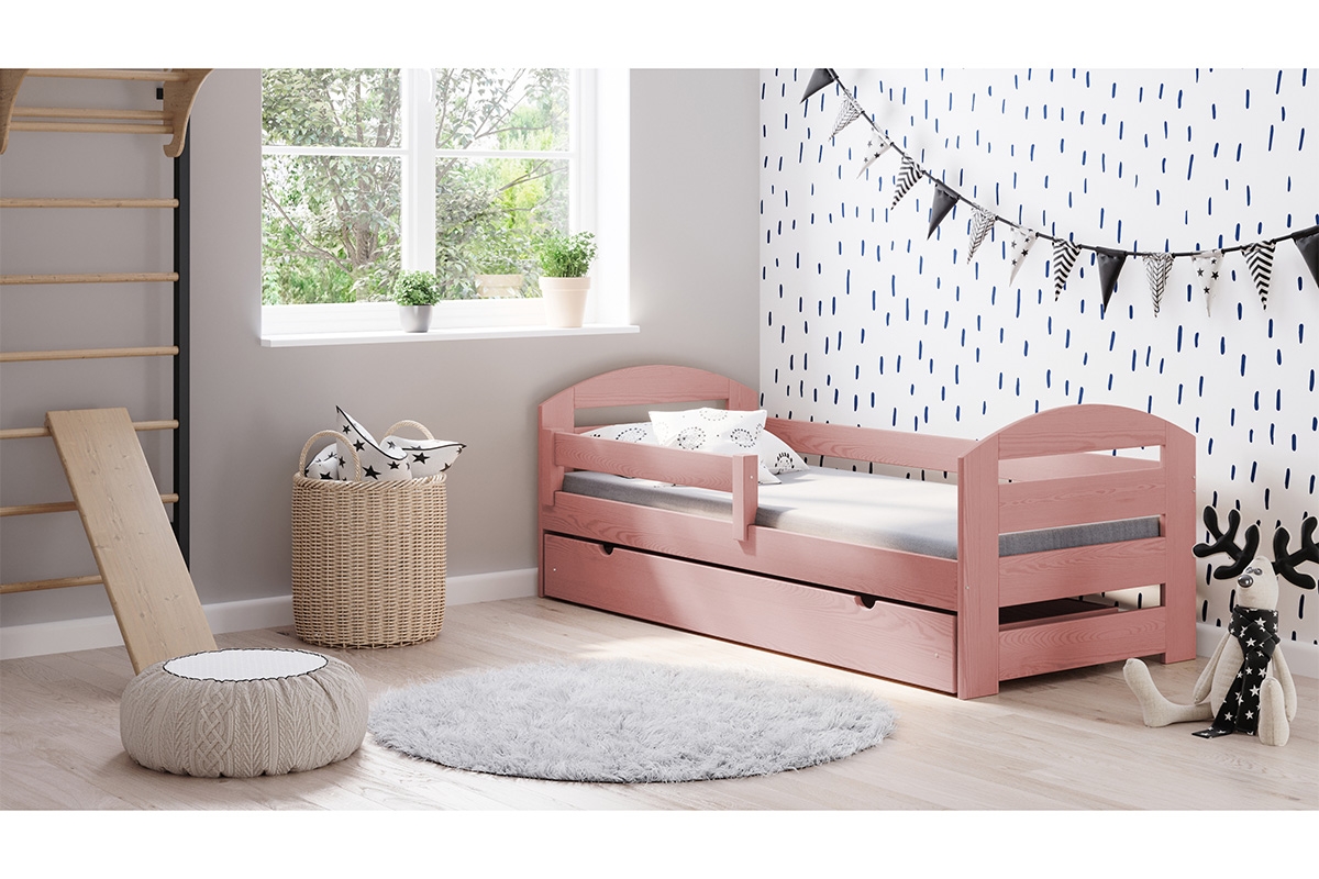Dřevěná dětská postel Wiola II rozowe postel drewniane