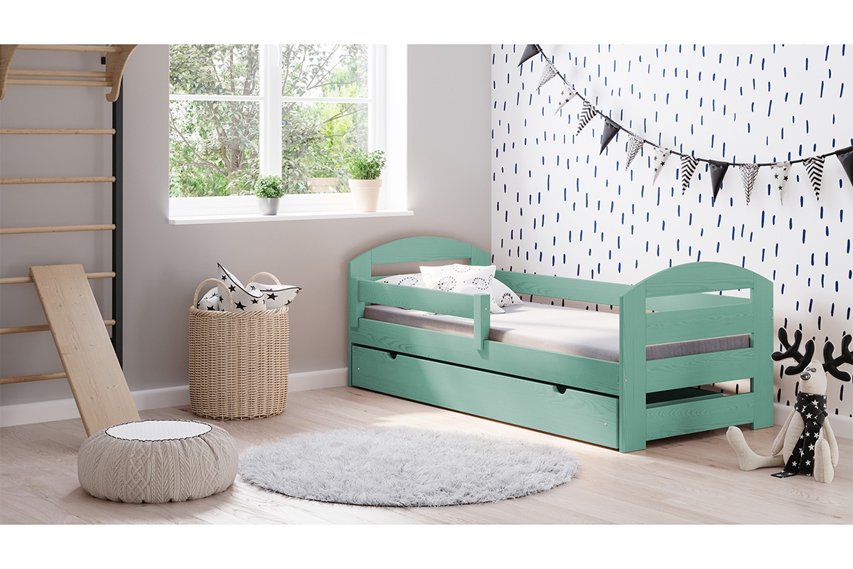Dřevěná dětská postel Wiola II mietowe Dětská postel