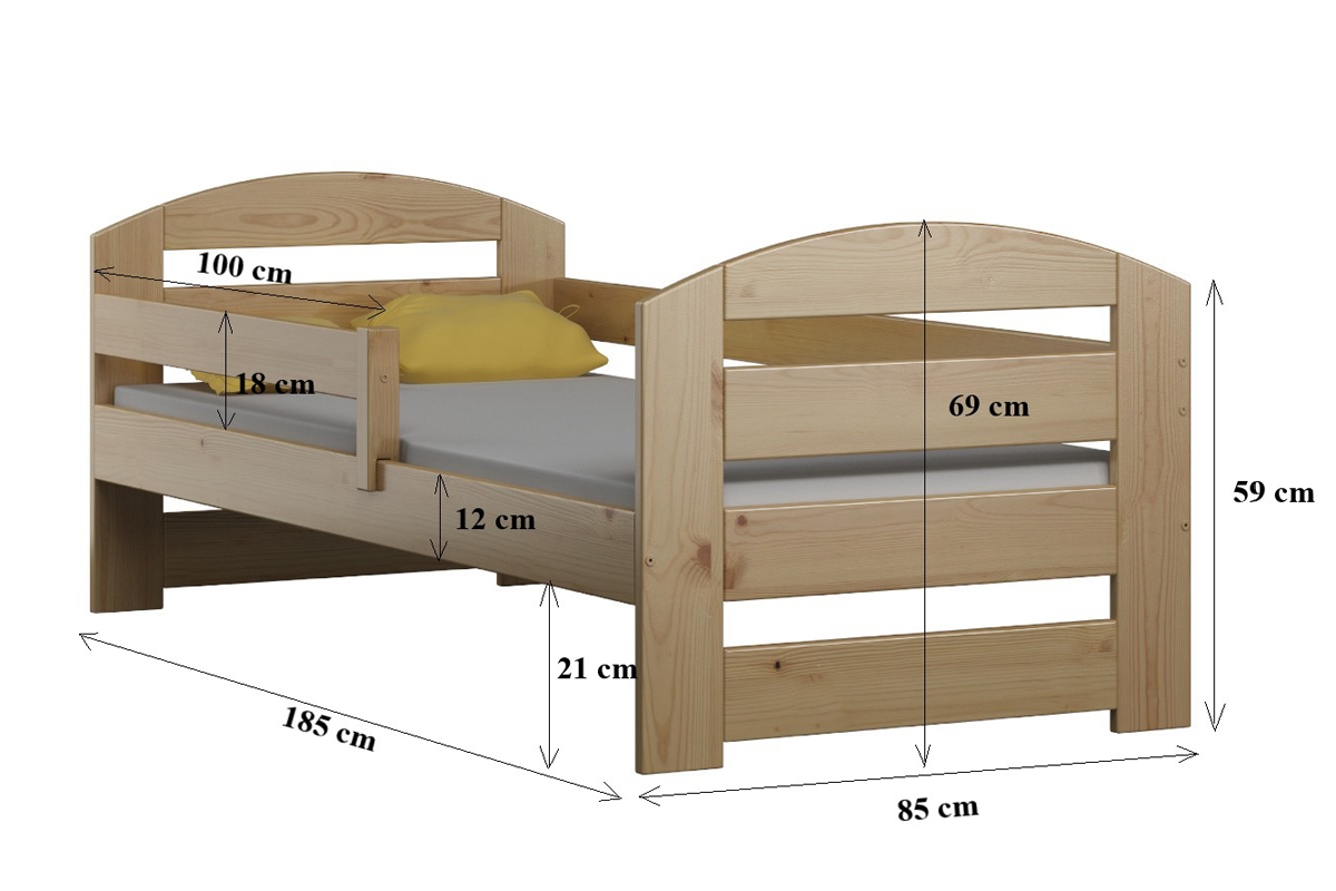 Dřevěná dětská postel Wiola II komfortní postel