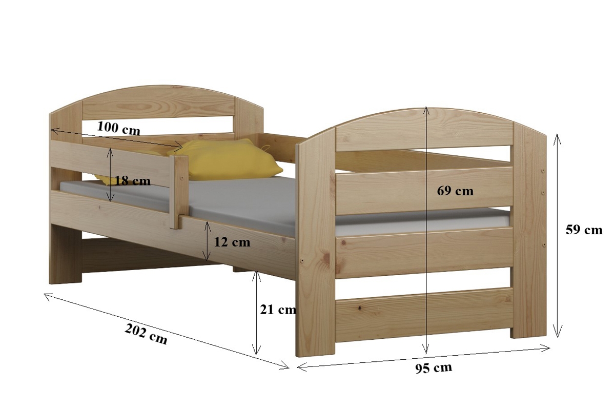 Dřevěná dětská postel Wiola II Dřevěná dětská postel