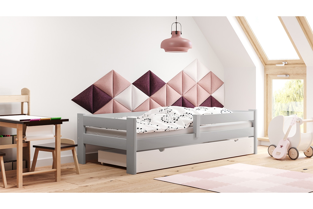 Dětská dřevěná postel Tymek šedá dřevěná postel