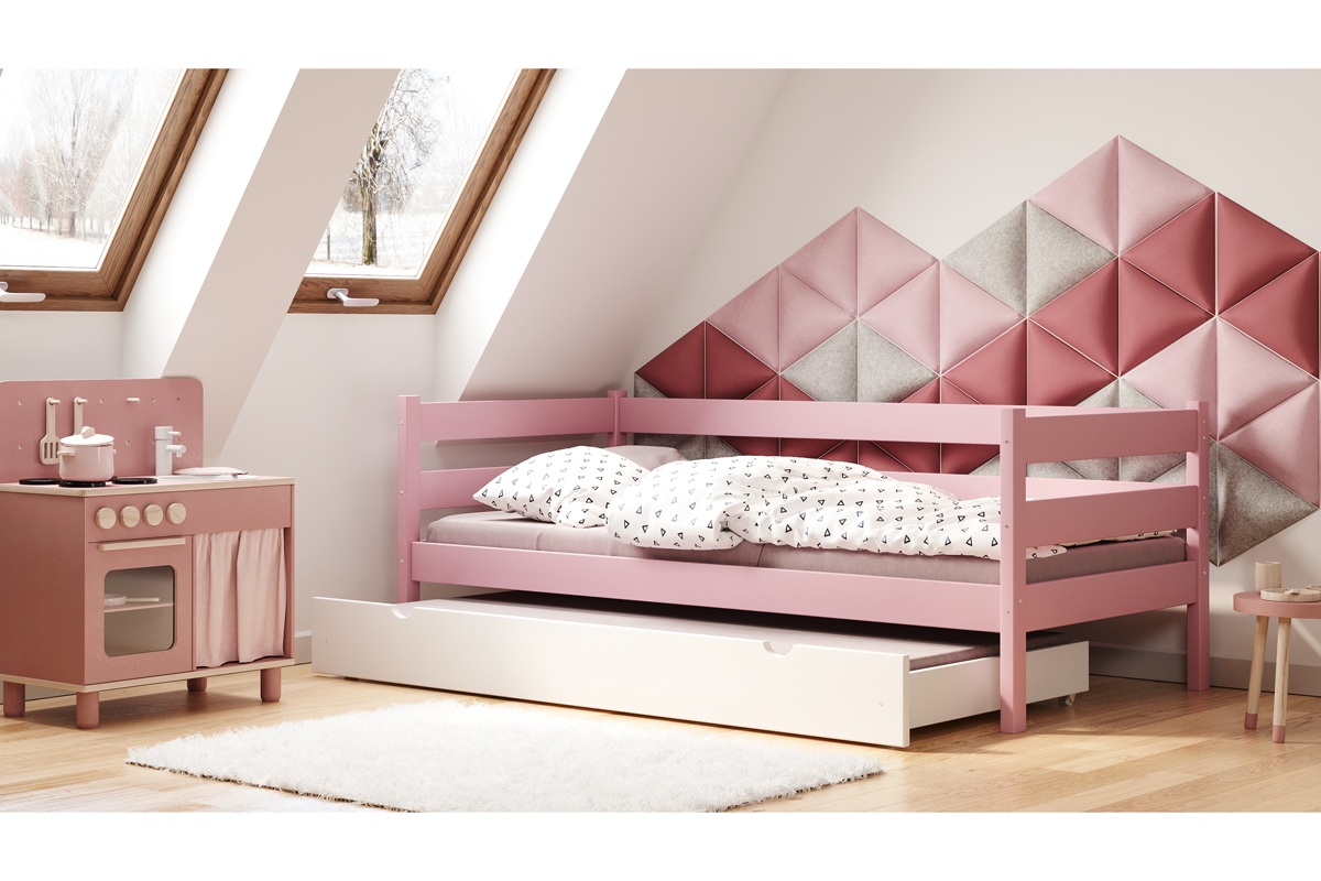 Dětská dřevěná postel výsuvná Ola II postel se zásuvkami s funkcí spaní