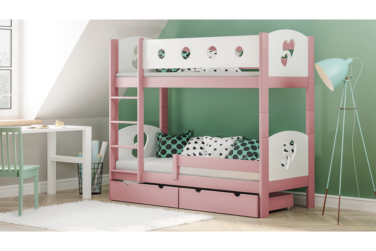 Postel Marcelina patrová s motivem srdcí rozowe postel patrová 