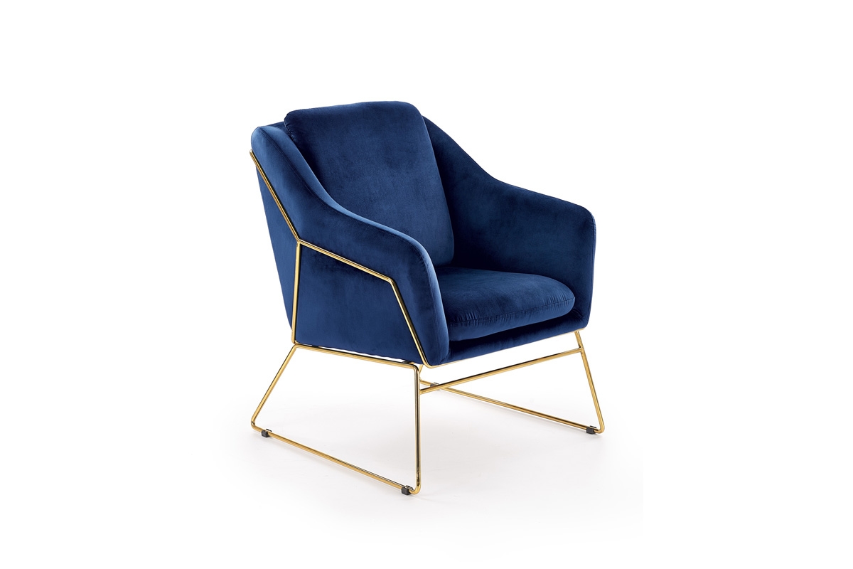 SOFT 3 fotel - sötétkék, arany lábazattal soft 3 Křeslo Zlatý Podstavec, Tmavě modrý