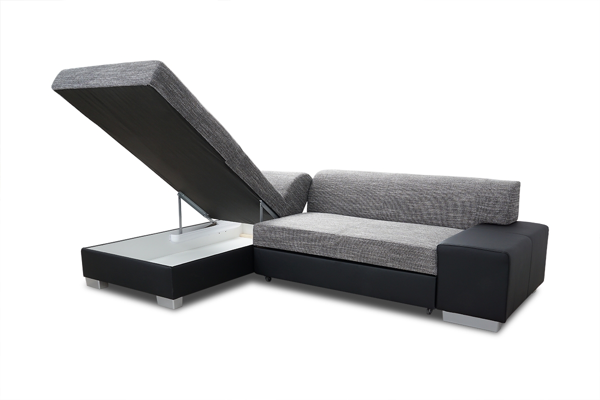 Rohová rozkladacia sedacia súprava Candel Mini Vnútorný úložný priestor na posteľnú bielizeň
